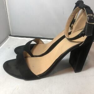 Charlotte Russe Black Ankle Strap Block Heels Sz 9